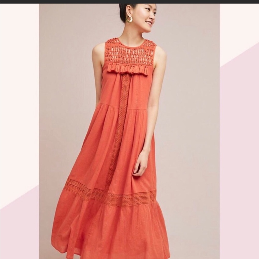 Maeve Abilene Crocheted maxi dress